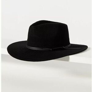 Anthropologie x Wyeth Classic Black Nubby Fedora Hat